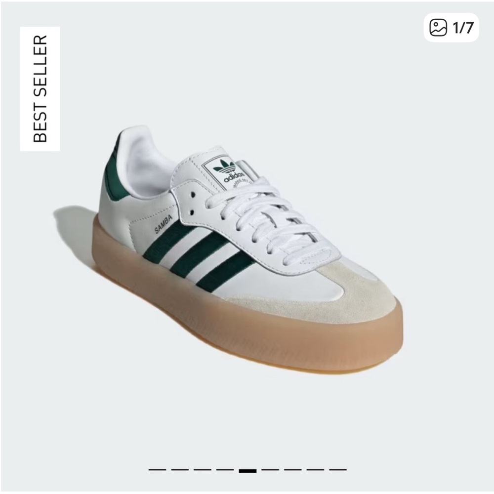 adidas Samba White and Green Sneakers excellent condition with original box (8W)